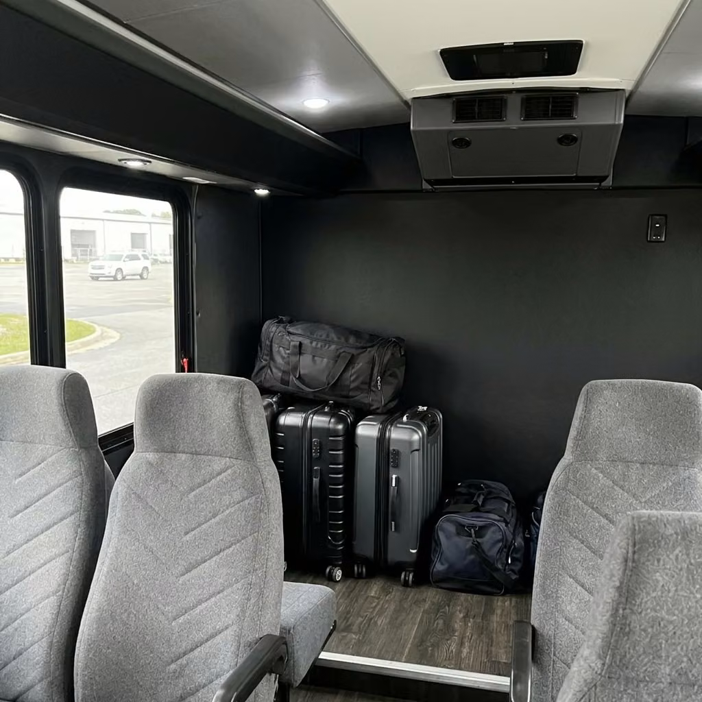 bell gardens 15 passenger minibus luggage area