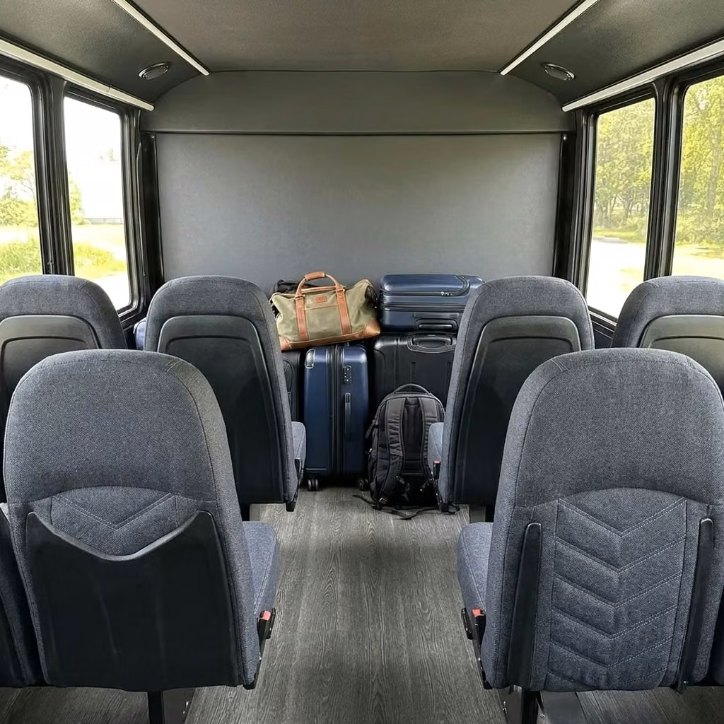bell gardens 25 passenger minibus luggage area