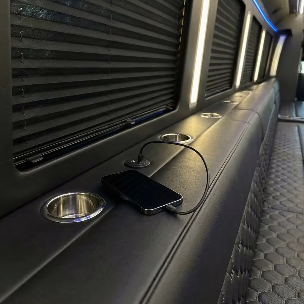 bell gardens party bus usb charging