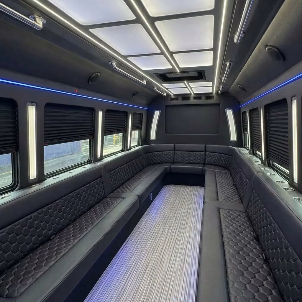 bell gardens party bus wraparound seating
